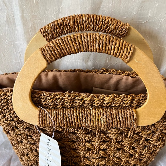 White Stag Paper Straw Handbag Bundle of 2, Brown & Toast, NWT, Boho Beach Bags - Picture 8 of 9